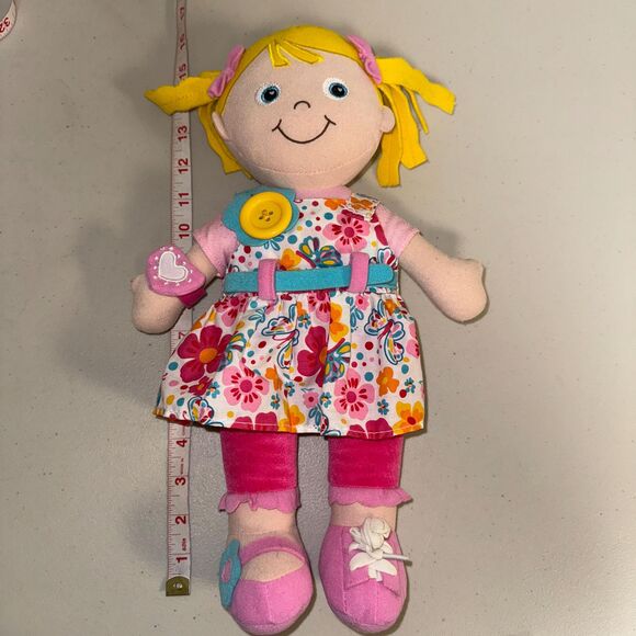 Kidoozie Dress Me Emily Doll Kids Teaching Skills Buttons Hook Loop Zipper Plush - Picture 5 of 8